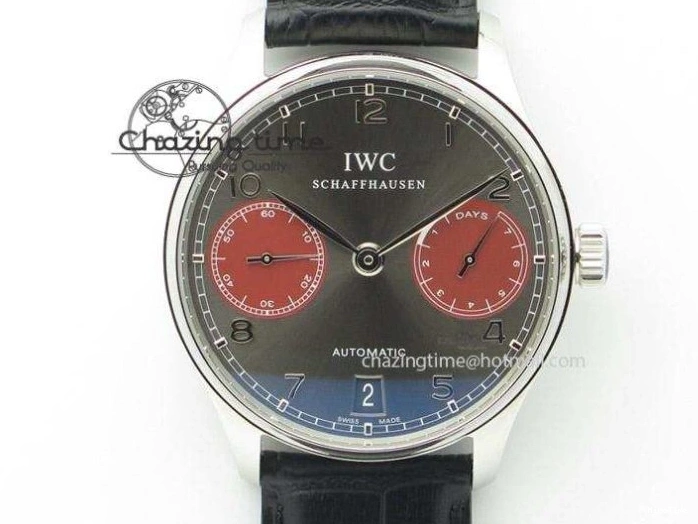 MIROTIME 1218 Efficient Portuguese Tourbillon IW5463 SS ZF Best Edition White Dial on Black Leather Strap 7170